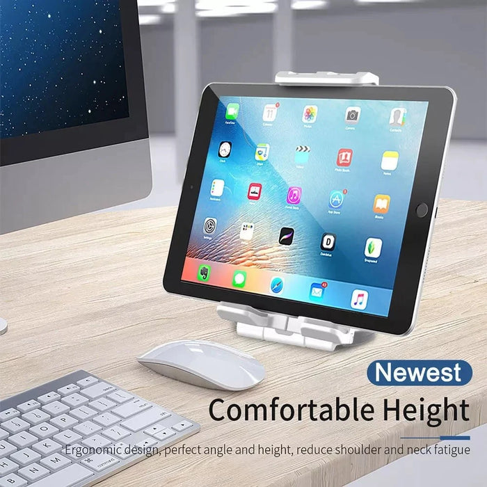 HMT0-47A Wall-Mounted Phone Stand Folding Desktop Tablet Holder Compatible with 5-12.9 inch Cell Phone Tablets - Black - 7