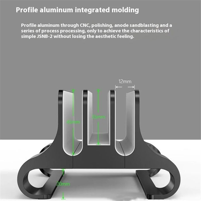 JIUSHARK JSNB-2X 3-Slot Vertical Laptop Stand Holder Tablet PC Desk Organizer Display Mount - 4