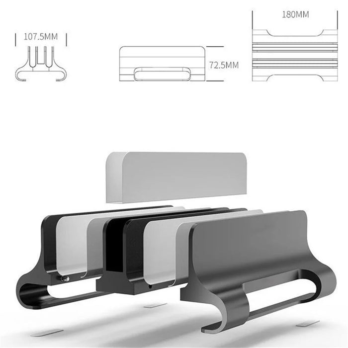 JIUSHARK JSNB-2X 3-Slot Vertical Laptop Stand Holder Tablet PC Desk Organizer Display Mount - 6