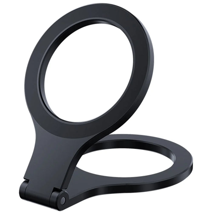 D59 Magnetic Phone Back Dual Ring Holder Aluminum Alloy Support Kickstand Finger Ring Grip - 1