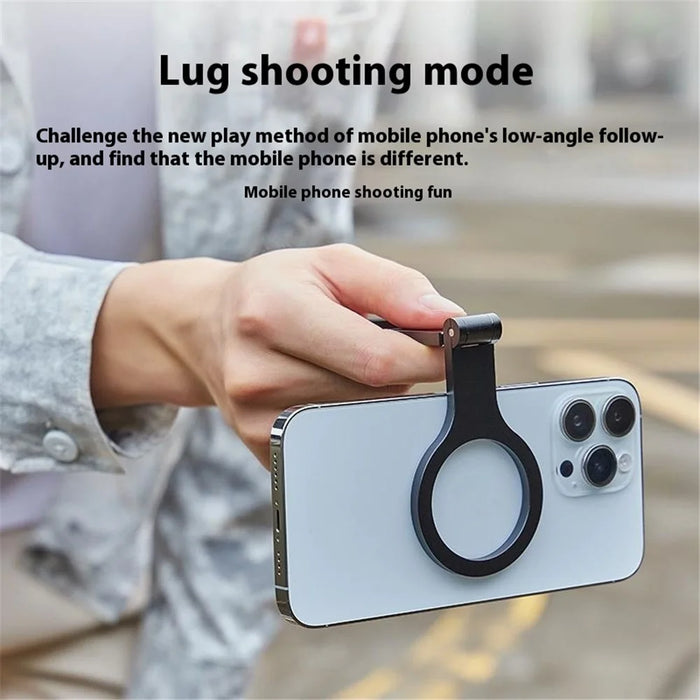 D59 Magnetic Phone Back Dual Ring Holder Aluminum Alloy Support Kickstand Finger Ring Grip - 7
