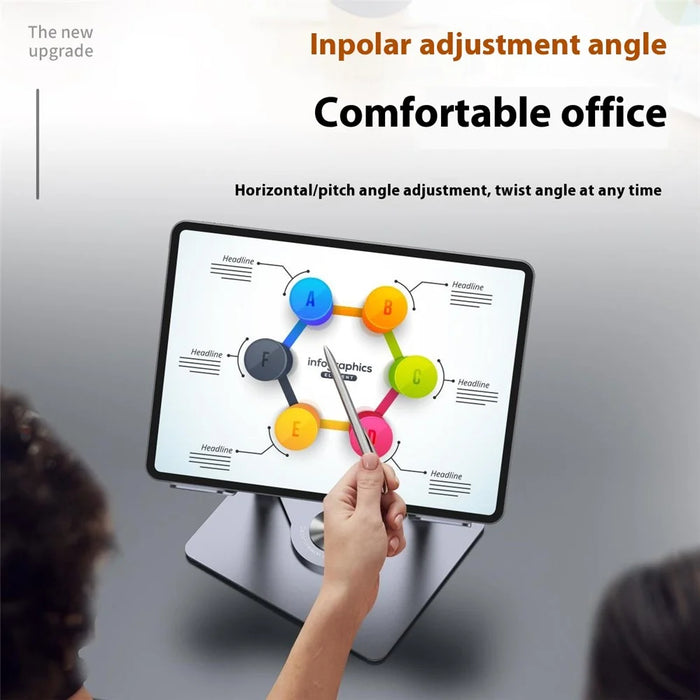 X3 360 Degree Rotating Folding Tablet Holder Heat Dissipation Desktop Phone Bracket - Dark Grey - 4