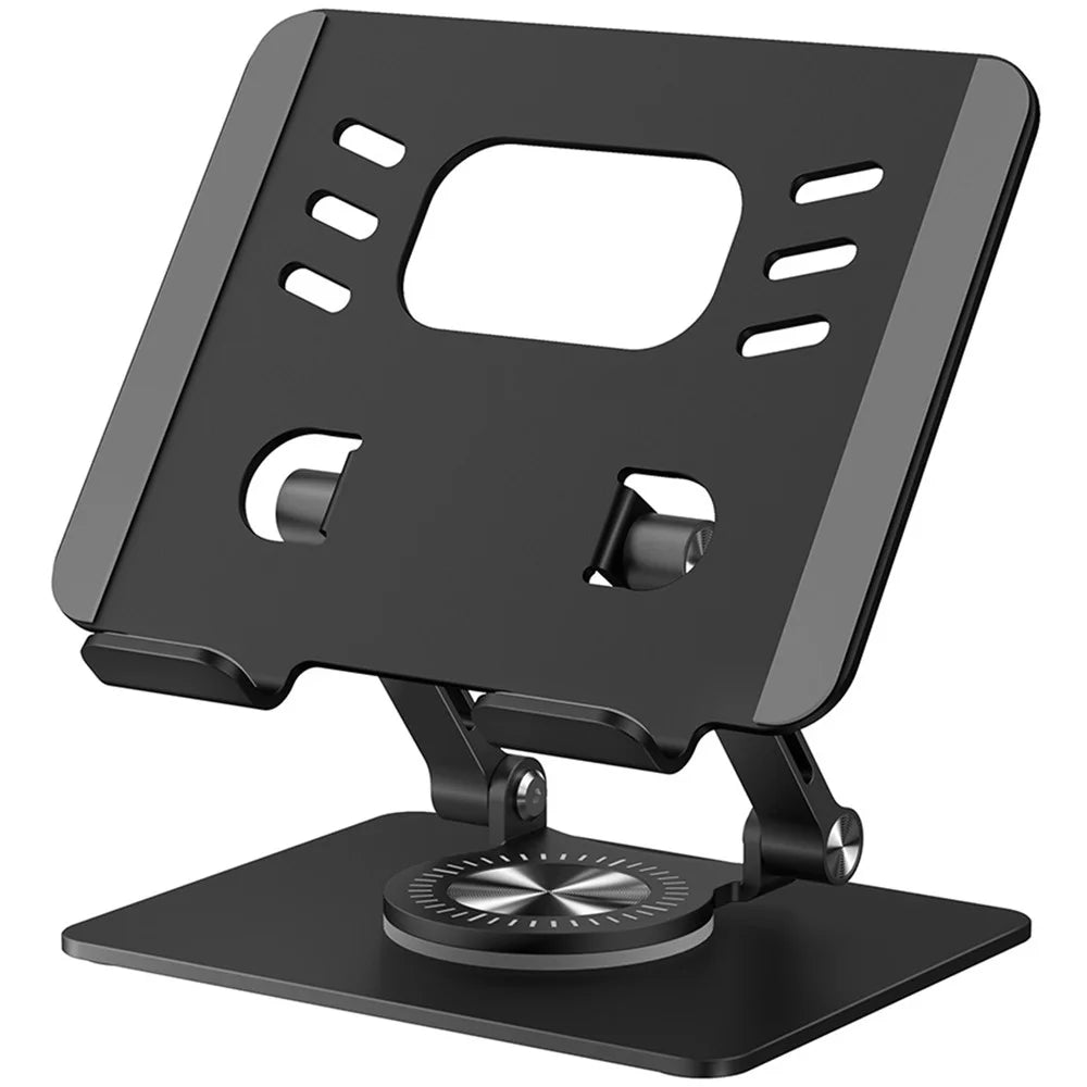 XWJ-2078 360 Degree Rotating Tablet Stand Folding Desktop Bracket with Adjustable Height - Black - 1
