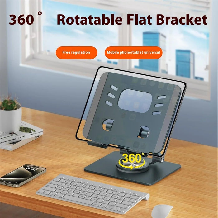 XWJ-2078 360 Degree Rotating Tablet Stand Folding Desktop Bracket with Adjustable Height - Black - 2