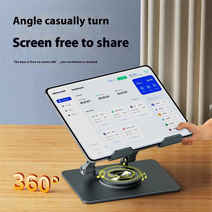 XWJ-2078 360 Degree Rotating Tablet Stand Folding Desktop Bracket with Adjustable Height - Black - 3