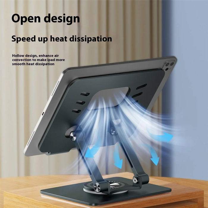 XWJ-2078 360 Degree Rotating Tablet Stand Folding Desktop Bracket with Adjustable Height - Black - 4