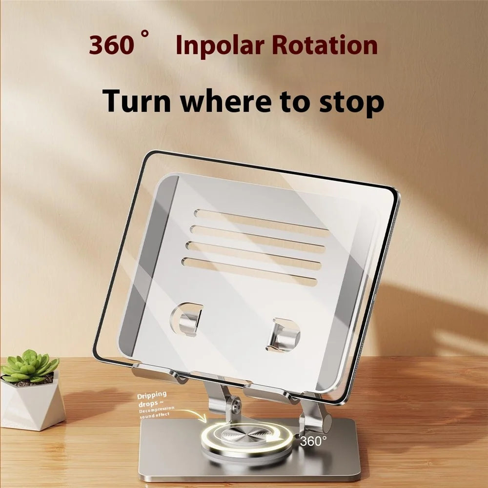 XWJ-2082 Striped Hollow-out Desktop Stand with 360 Degree Rotating Base for Phones / Tablets - Black - 4