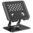 XWJ-2081 Rhombus Hollow-Out Desktop Stand with 360 Degree Rotating Base for Phones / Tablets - Black - 1