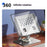 XWJ-2081 Rhombus Hollow-Out Desktop Stand with 360 Degree Rotating Base for Phones / Tablets - Black - 3