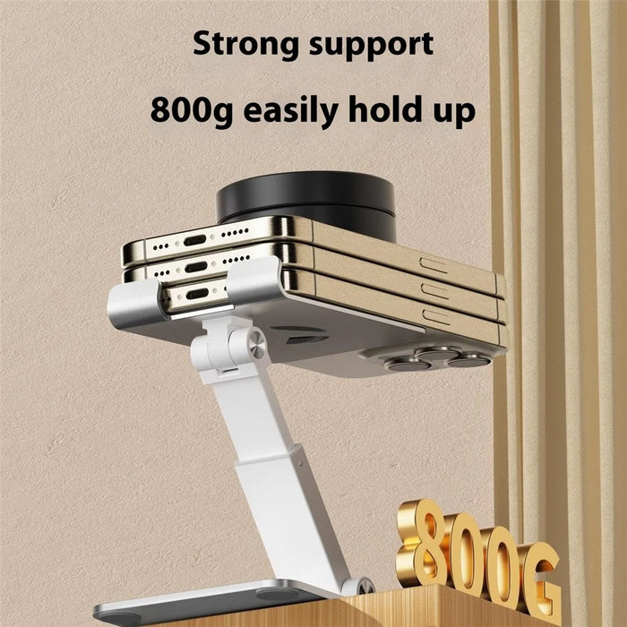 XWJ-3062 360 Degree Rotating Y-Shape Hollow Out Adjustable Desktop Bracket for Phone and Tablet - Silver - 4