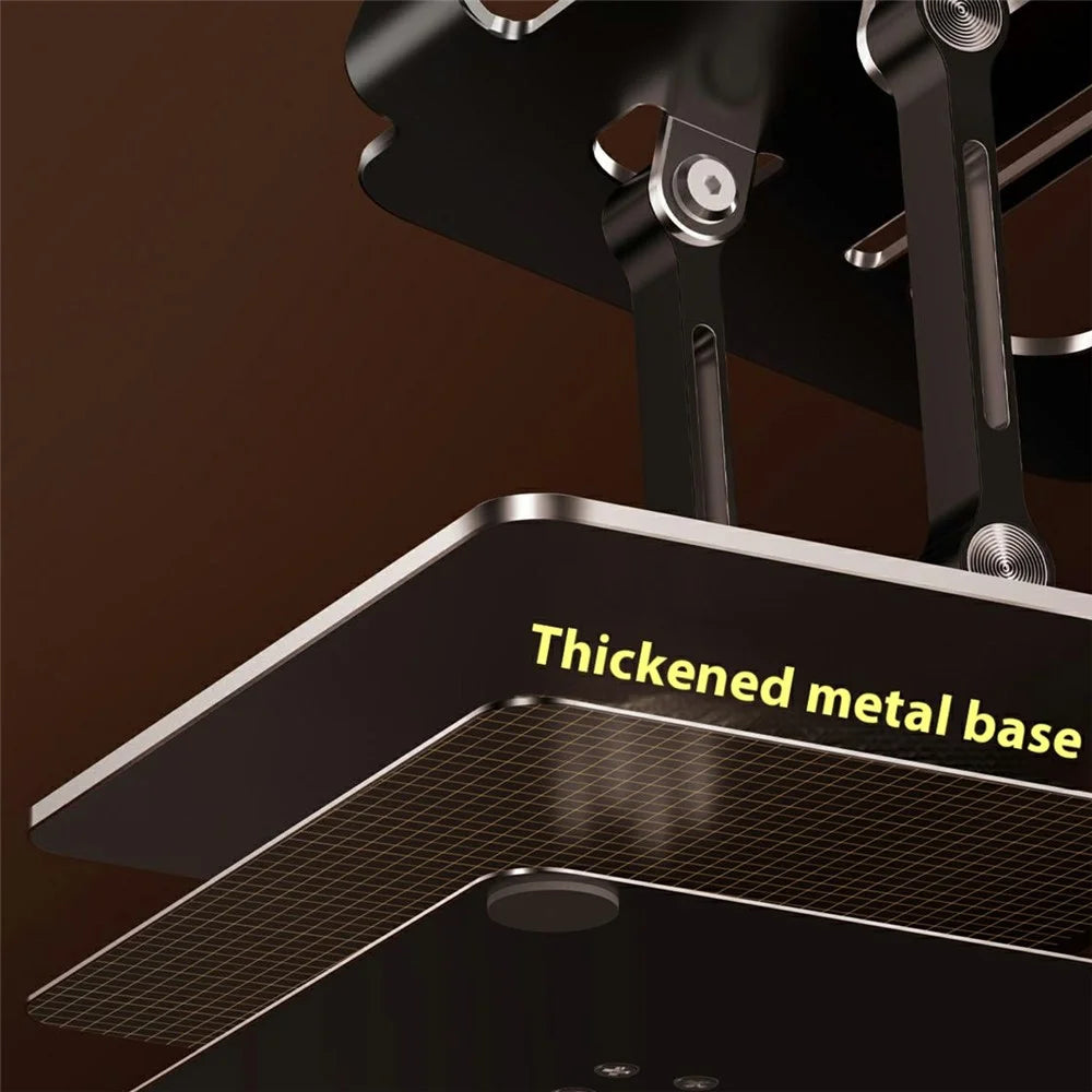 XWJ-2079 Hollow-Out Desktop Stand with 360 Degree Rotating Base for Phones  /  Tablets - Grey - 4