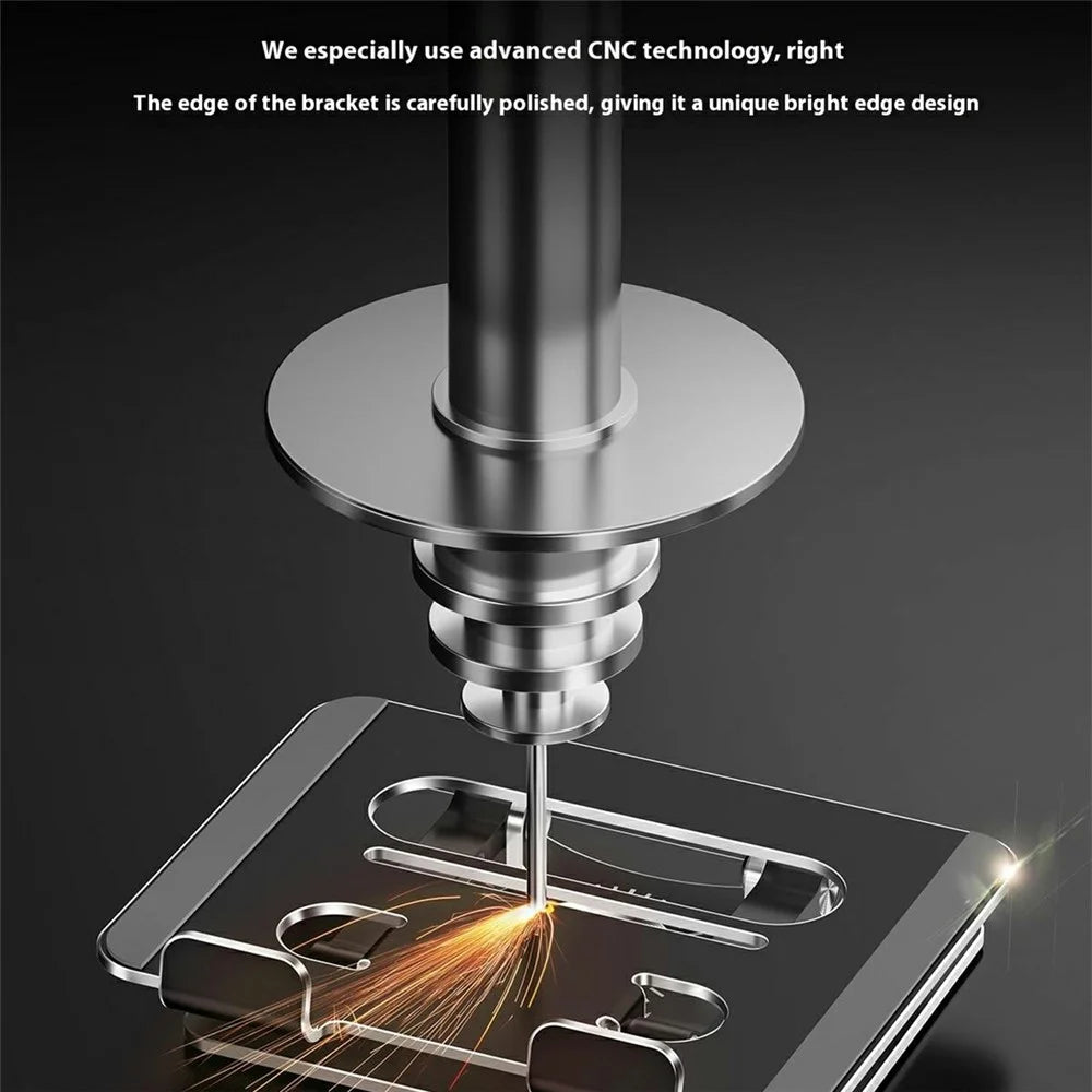 XWJ-2079 Hollow-Out Desktop Stand with 360 Degree Rotating Base for Phones  /  Tablets - Grey - 5