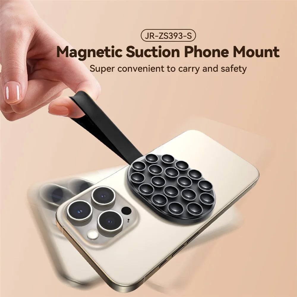 JOYROOM JR-ZS393-S Magnetic Suction Cup Phone Mount Silicone Phone Grip Holder - Black - 4
