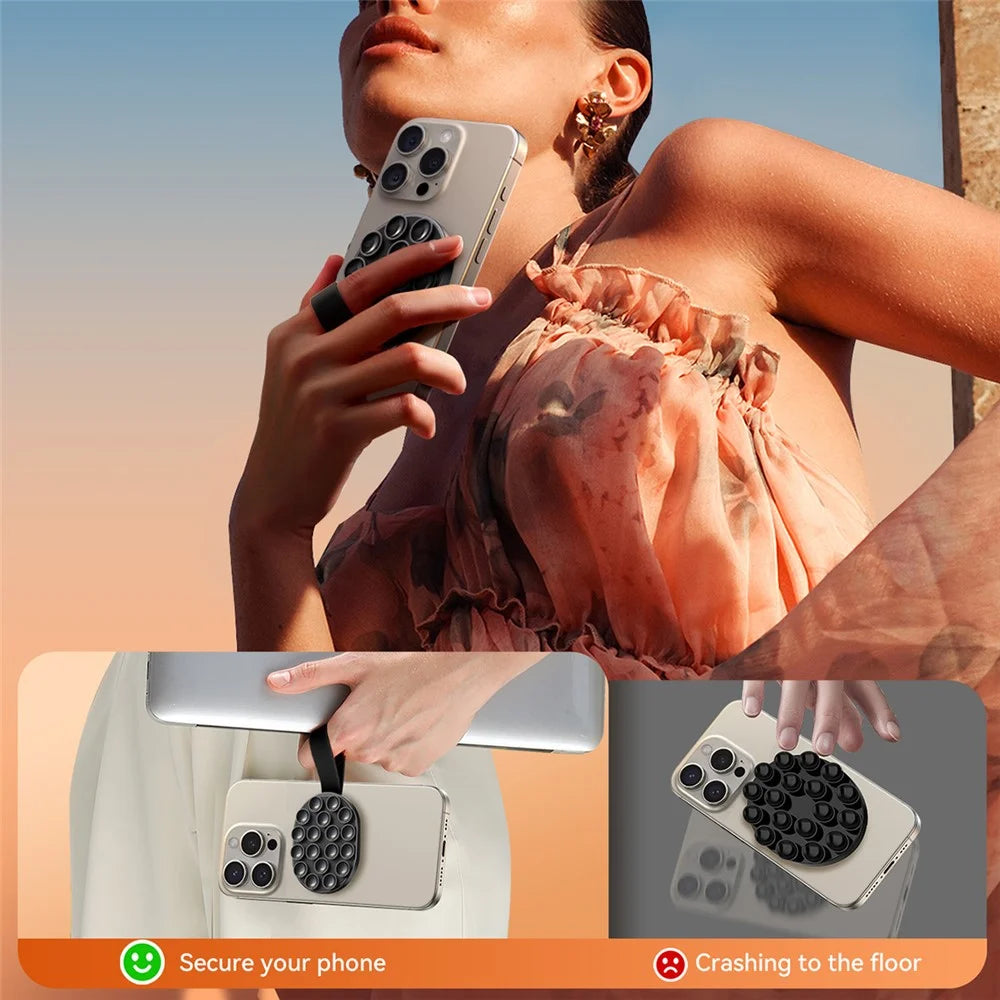 JOYROOM JR-ZS393-S Magnetic Suction Cup Phone Mount Silicone Phone Grip Holder - Black - 6