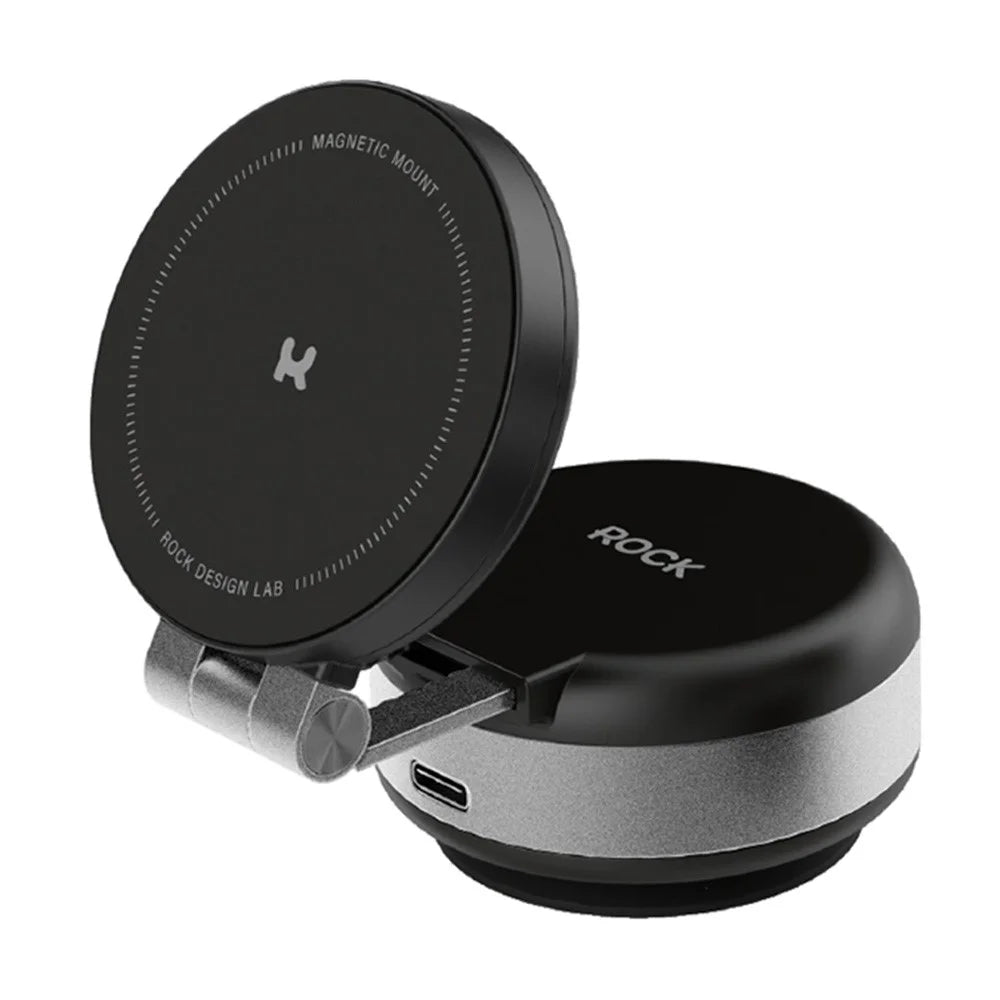 ROCK Q16 Electric Suction Cup Magnetic Phone Holder Portable Phone Stand - Black - 1