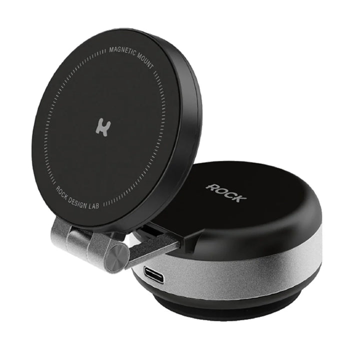 ROCK Q16 Electric Suction Cup Magnetic Phone Holder Portable Phone Stand - Black - 1