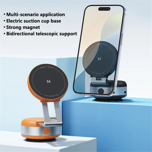 ROCK Q16 Electric Suction Cup Magnetic Phone Holder Portable Phone Stand - Black - 2