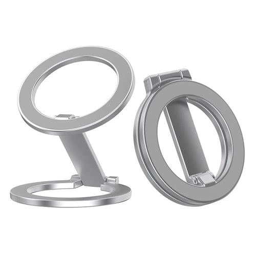 Alloy Folding Phone Holder Magnetic Car Desktop Phone Bracket With Iron Pad - Silver - 1