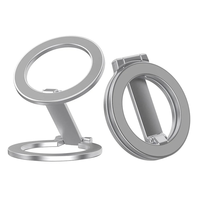 Alloy Folding Phone Holder Magnetic Car Desktop Phone Bracket With Iron Pad - Silver - 1
