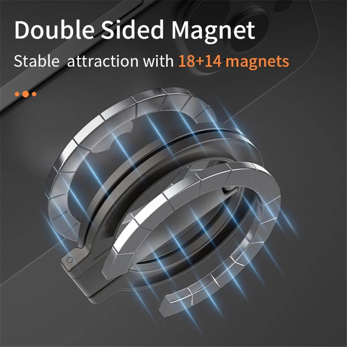 Alloy Folding Phone Holder Magnetic Car Desktop Phone Bracket With Iron Pad - Silver - 7