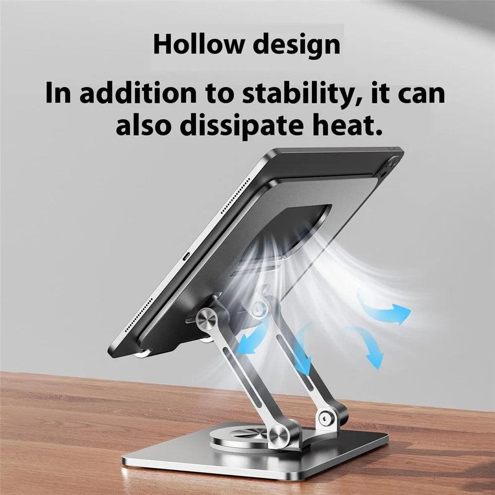 P2069 360 Degree Rotating Desktop Stand for Mobile Phone Tablet Heat Dissipation Aluminum Alloy Bracket - Silver - 5