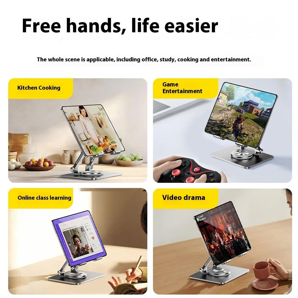 P2069 360 Degree Rotating Desktop Stand for Mobile Phone Tablet Heat Dissipation Aluminum Alloy Bracket - Silver - 7