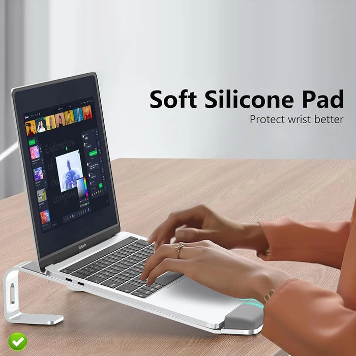 M8 Detachable Aluminum Alloy Laptop Riser Cooling Bracket with Silicone Wrist Support - 7