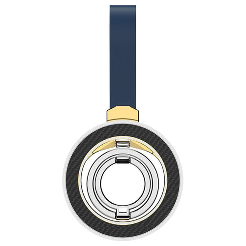 Zinc Alloy Silicone Magnetic Holder Ring Buckle Carbon Fiber Pattern Rotating Double-Sided Magnetic Phone Kickstand - Tarnish - 1