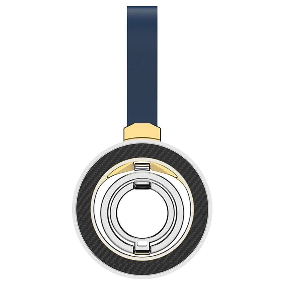 Zinc Alloy Silicone Magnetic Holder Ring Buckle Carbon Fiber Pattern Rotating Double-Sided Magnetic Phone Kickstand - Tarnish - 1