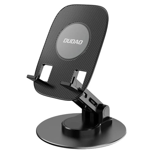 DUDAO F17s Foldable Tablet Holder ABS+Aluminum Alloy 360 Degree Rotatable Desktop Phone Stand - Black - 1