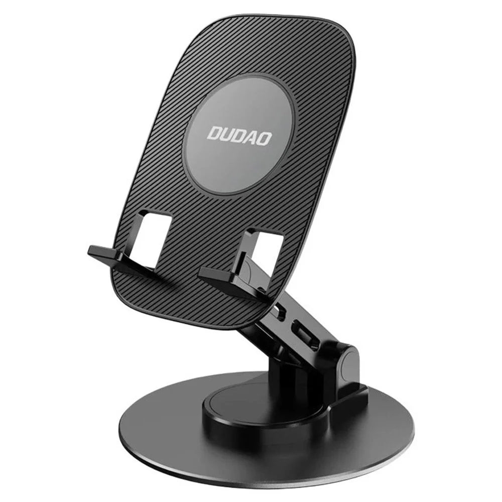 DUDAO F17s Foldable Tablet Holder ABS+Aluminum Alloy 360 Degree Rotatable Desktop Phone Stand - Black - 1