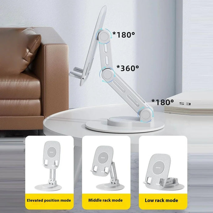 DUDAO F17s Foldable Tablet Holder ABS+Aluminum Alloy 360 Degree Rotatable Desktop Phone Stand - Black - 4