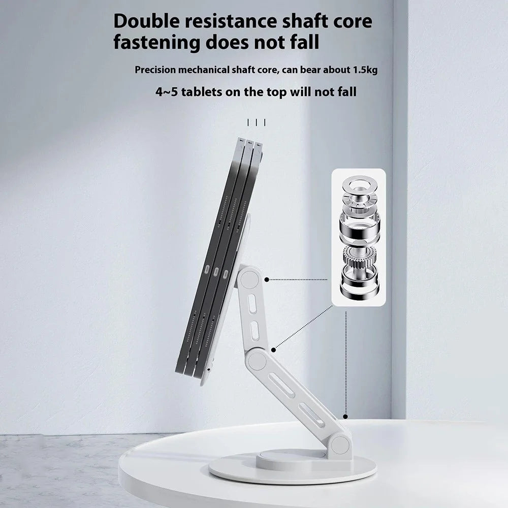 DUDAO F17s Foldable Tablet Holder ABS+Aluminum Alloy 360 Degree Rotatable Desktop Phone Stand - Black - 5