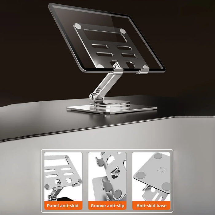 MT131 Desktop Holder Cooling Aluminum Alloy 360° Rotation Foldable Stand - Silver - 7