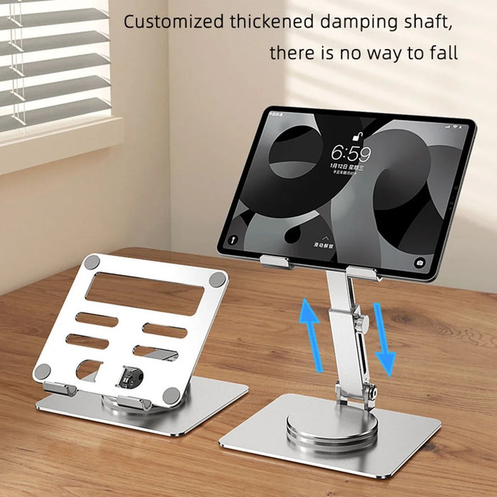 MT136 Aluminum Alloy Stand for Phones, Tablets Adjustable Desktop Holder - Silver - 2