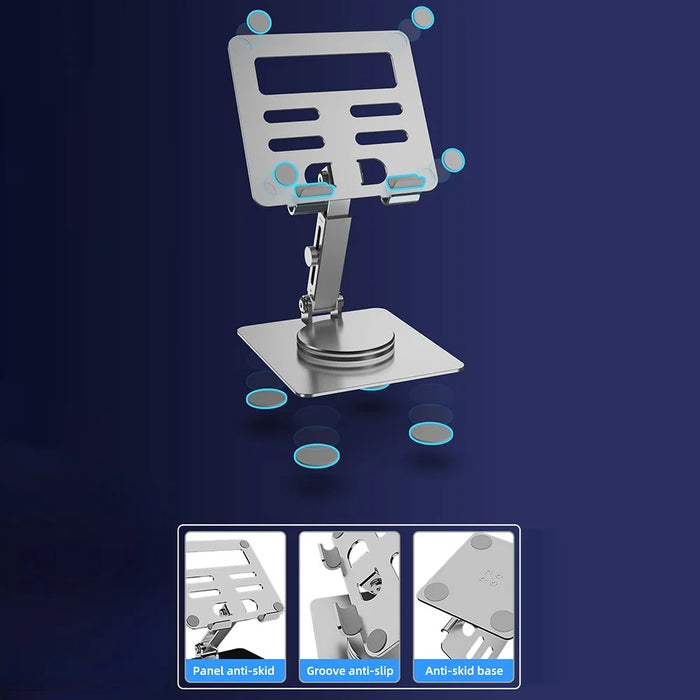 MT136 Aluminum Alloy Stand for Phones, Tablets Adjustable Desktop Holder - Silver - 6