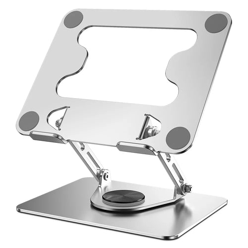 L308 Portable 360° Rotating Tablet Stand for Devices Up to 17.3 Inches Foldable Desktop Holder - Silver - 1