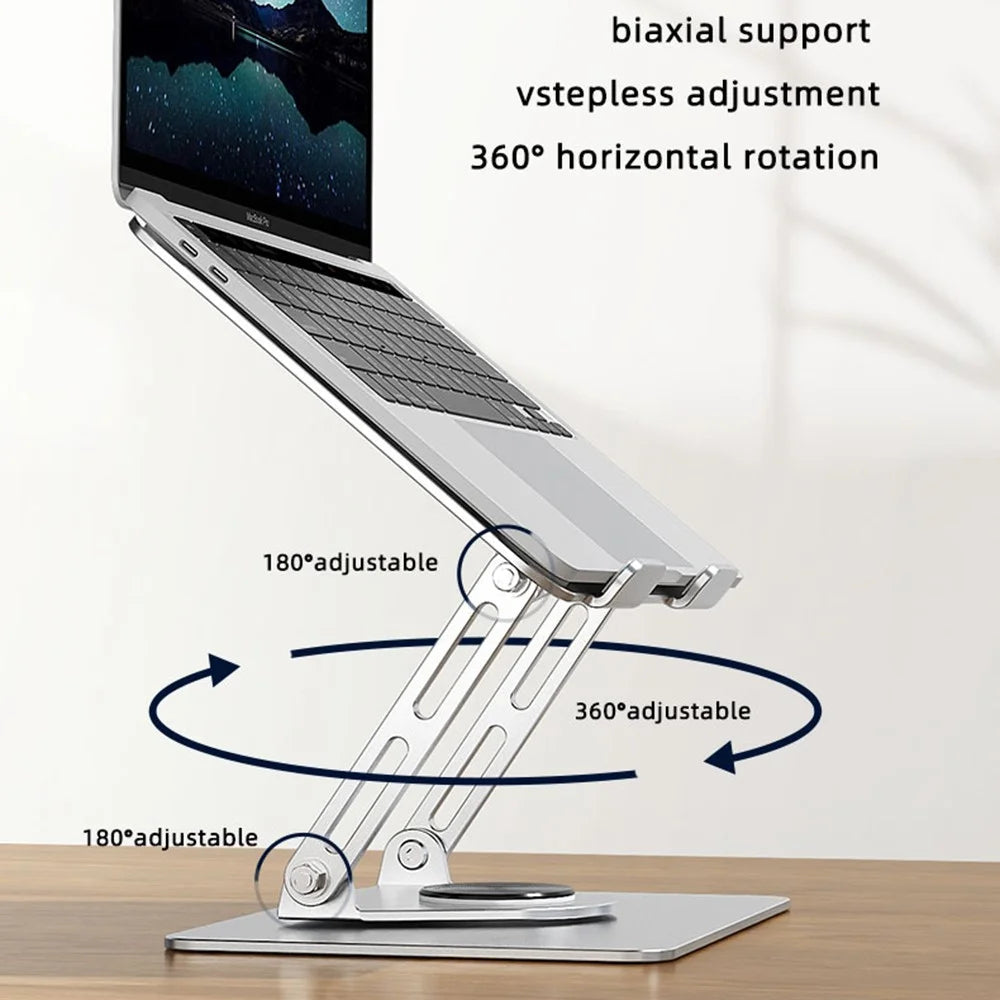 L308 Portable 360° Rotating Tablet Stand for Devices Up to 17.3 Inches Foldable Desktop Holder - Silver - 4