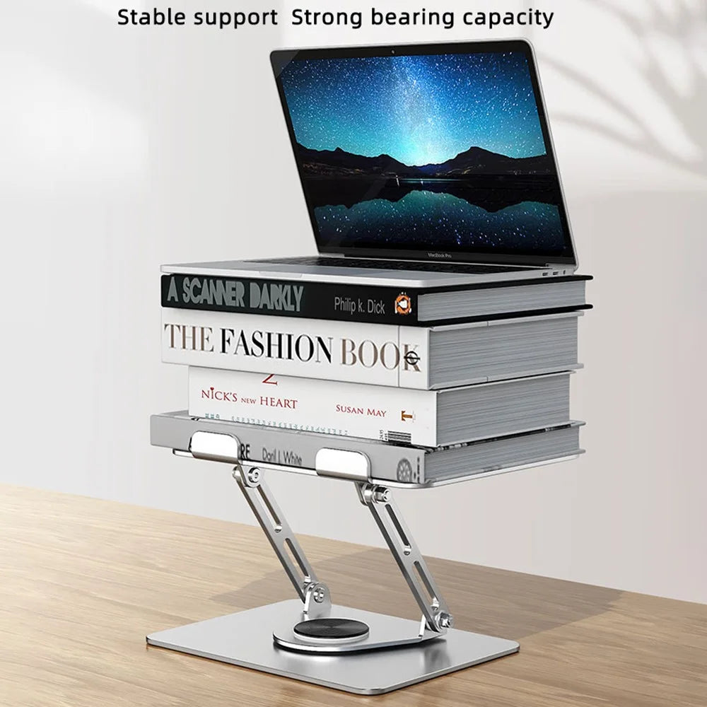 L308 Portable 360° Rotating Tablet Stand for Devices Up to 17.3 Inches Foldable Desktop Holder - Silver - 5