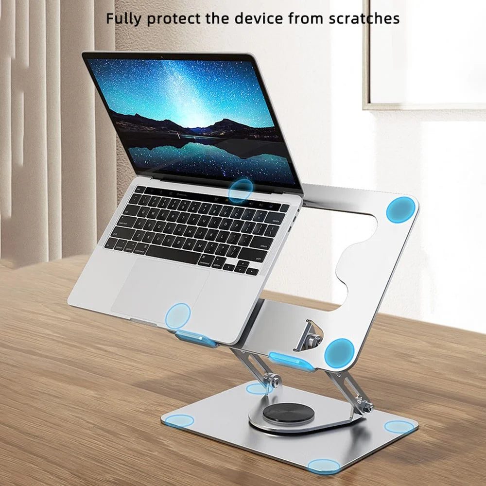 L308 Portable 360° Rotating Tablet Stand for Devices Up to 17.3 Inches Foldable Desktop Holder - Silver - 6