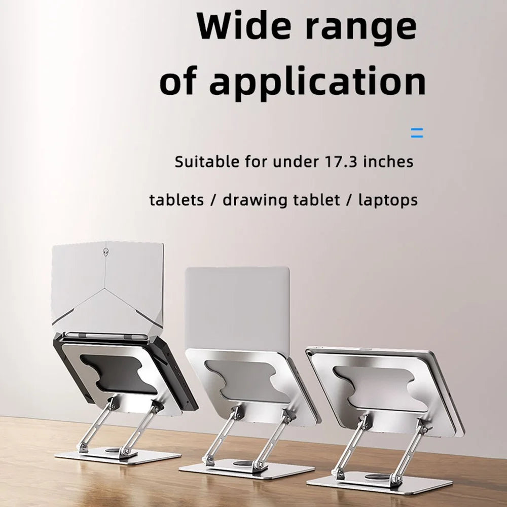 L308 Portable 360° Rotating Tablet Stand for Devices Up to 17.3 Inches Foldable Desktop Holder - Silver - 7