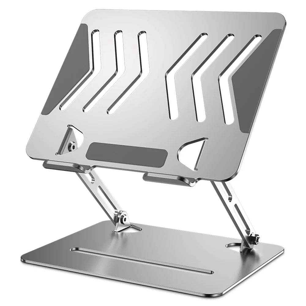 L307 Portable Laptop Stand Height Adjustable Metal Desktop Holder with Cooling Design - Silver - 1
