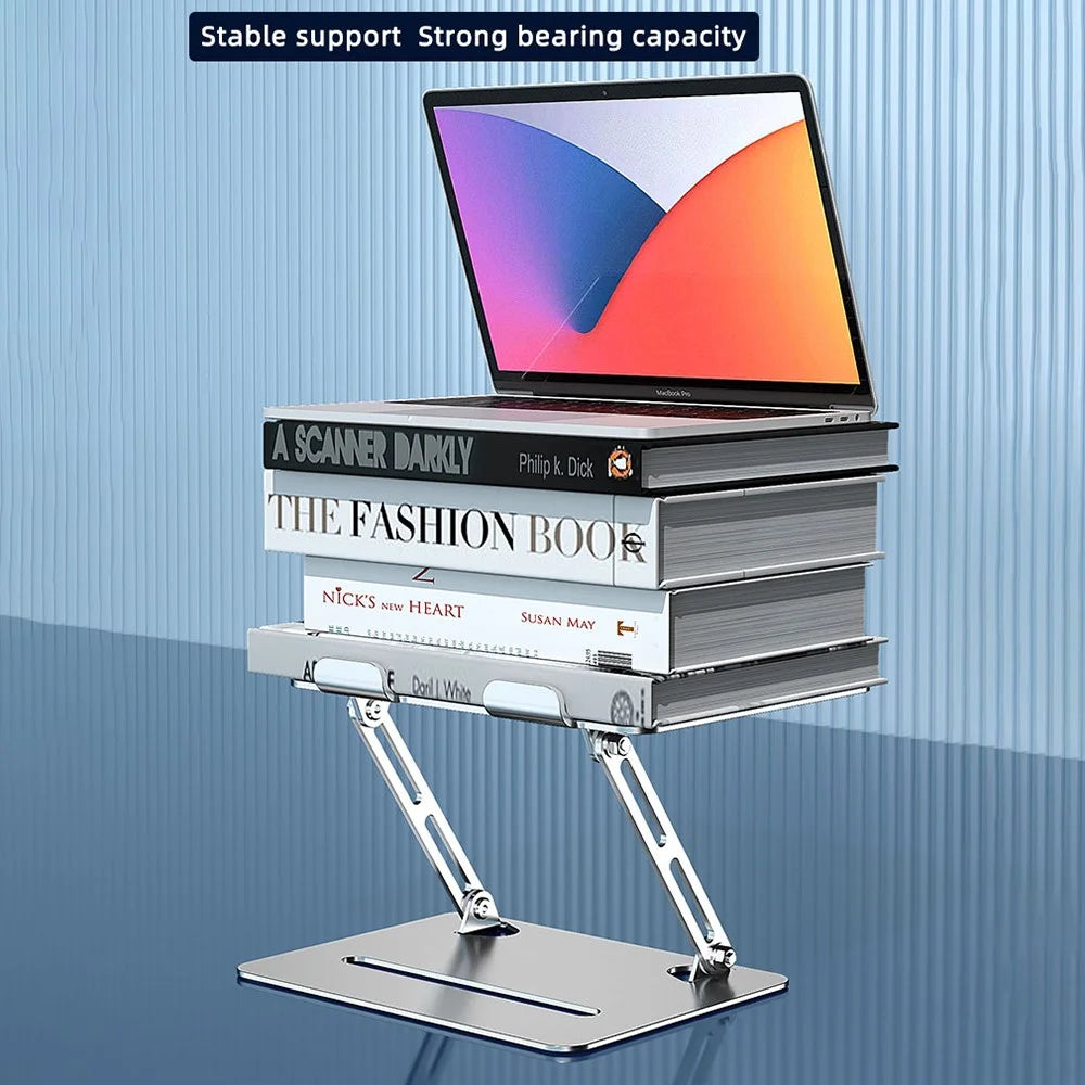 L307 Portable Laptop Stand Height Adjustable Metal Desktop Holder with Cooling Design - Silver - 3