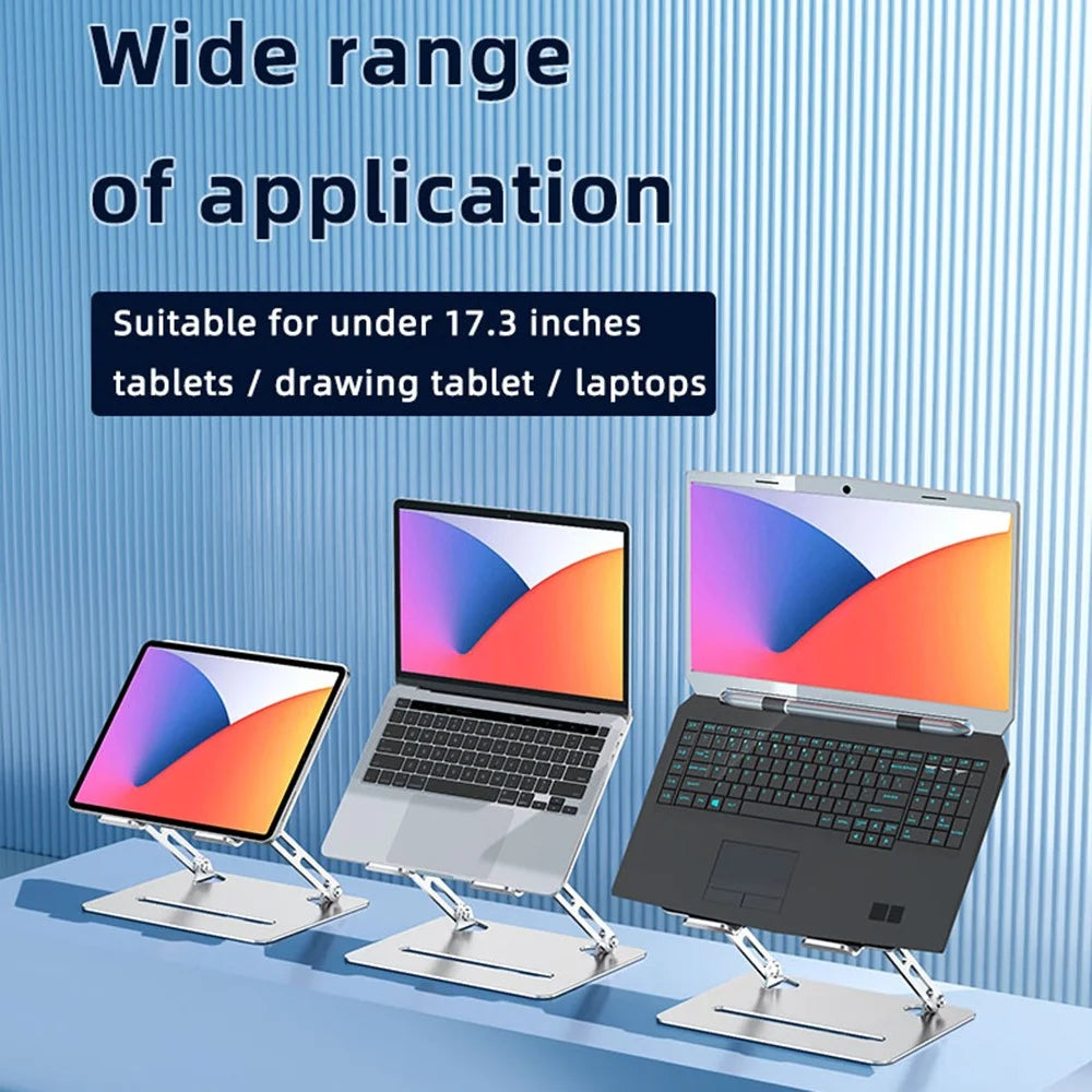 L307 Portable Laptop Stand Height Adjustable Metal Desktop Holder with Cooling Design - Silver - 6