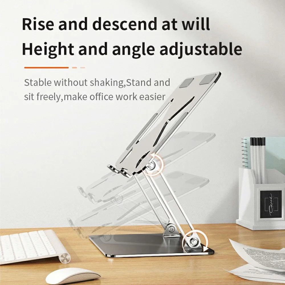 L306 Adjustable Stand for Tablets, Laptops Up To 17.3 Inch Portable Heat Dissipation Desk Holder - Silver - 4