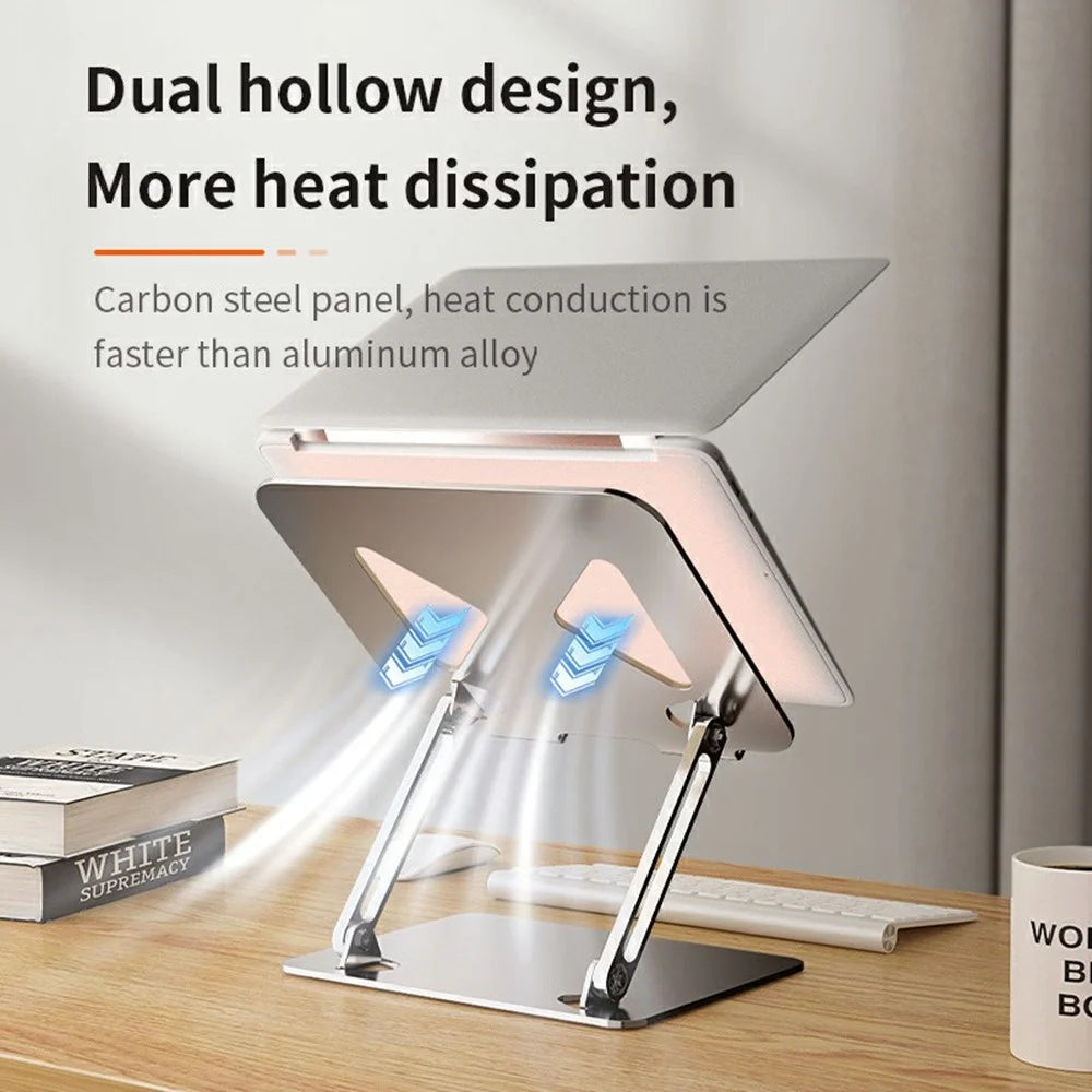 L306 Adjustable Stand for Tablets, Laptops Up To 17.3 Inch Portable Heat Dissipation Desk Holder - Silver - 6