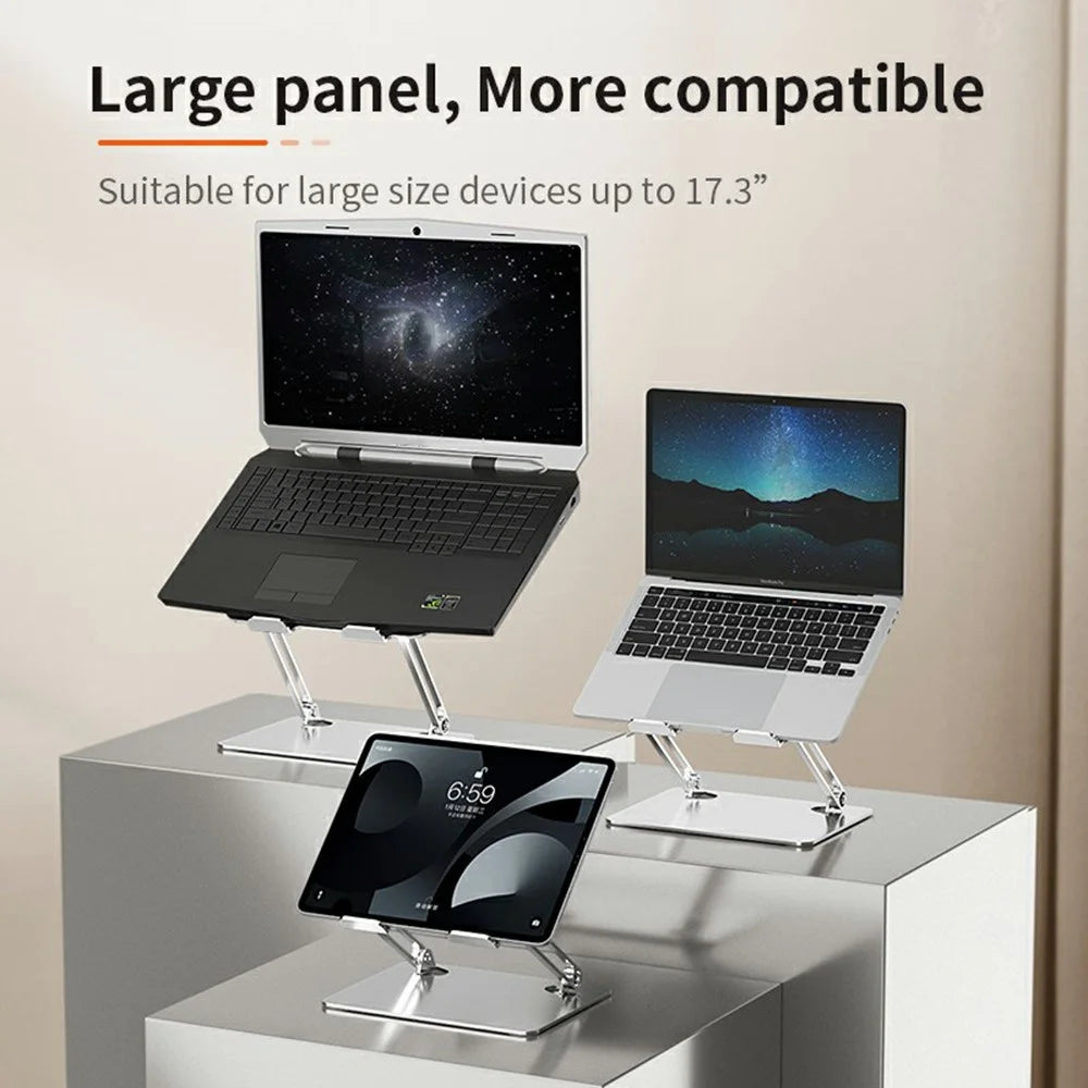 L306 Adjustable Stand for Tablets, Laptops Up To 17.3 Inch Portable Heat Dissipation Desk Holder - Silver - 7