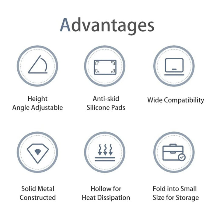 L303 Aluminum Alloy Adjustable Tablet Stand for Devices Up To 17.3 Inch Foldable Cooling Laptop Riser - Grey - 3