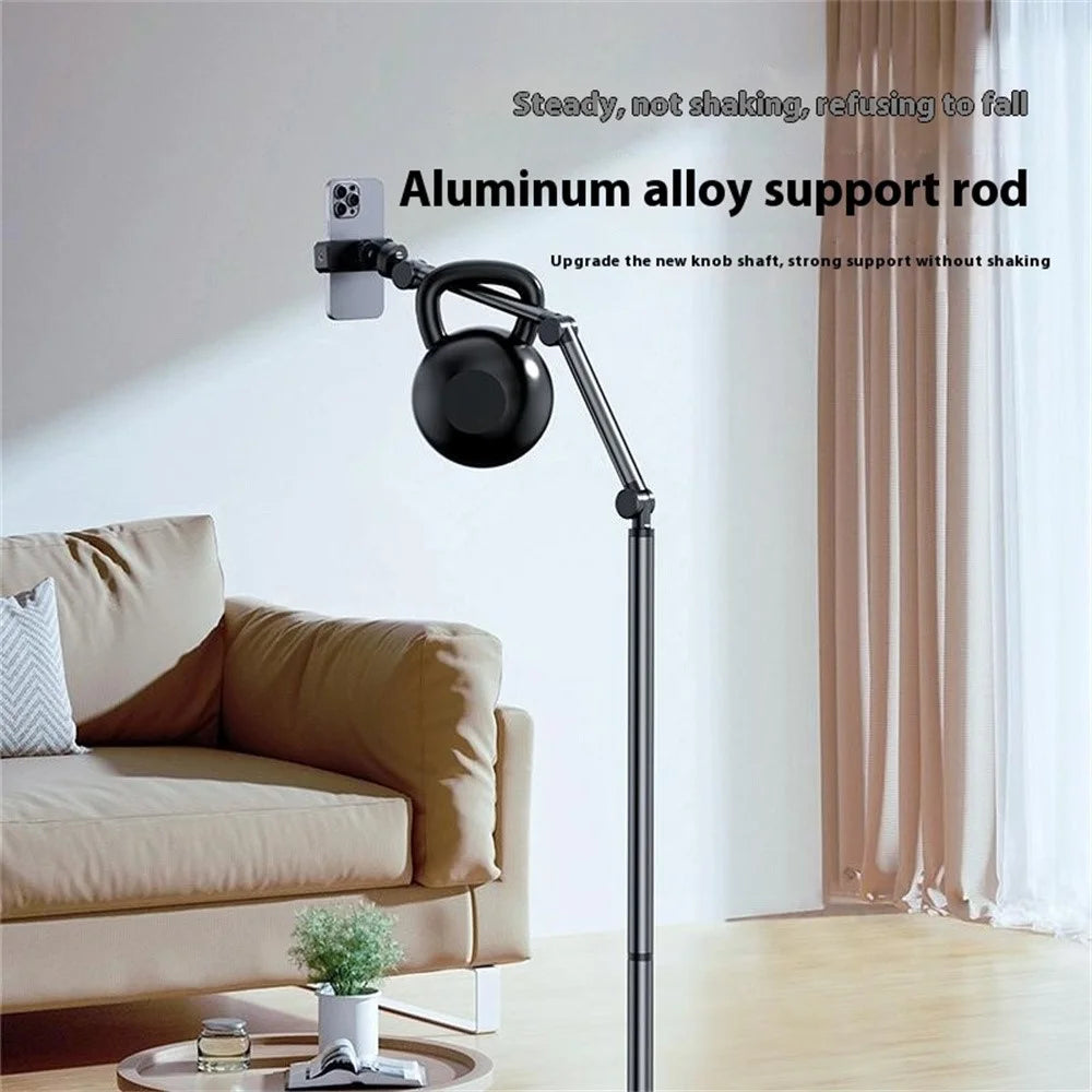 L58 Phone Tablet Floor Stand Carbon Steel Adjustable Holder for Live Stream - 6
