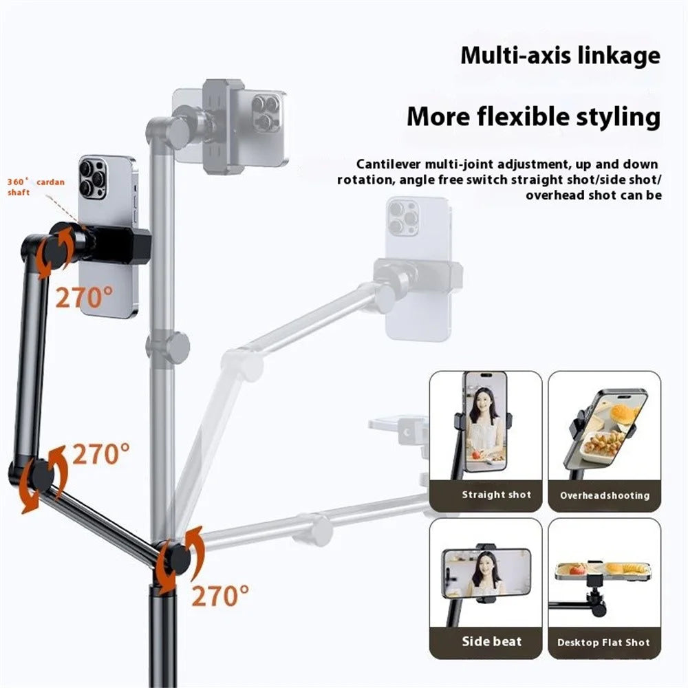 L58 Phone Tablet Floor Stand Carbon Steel Adjustable Holder for Live Stream - 7